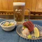 生樽ホッピーとお刺身3点盛りと小鉢セット